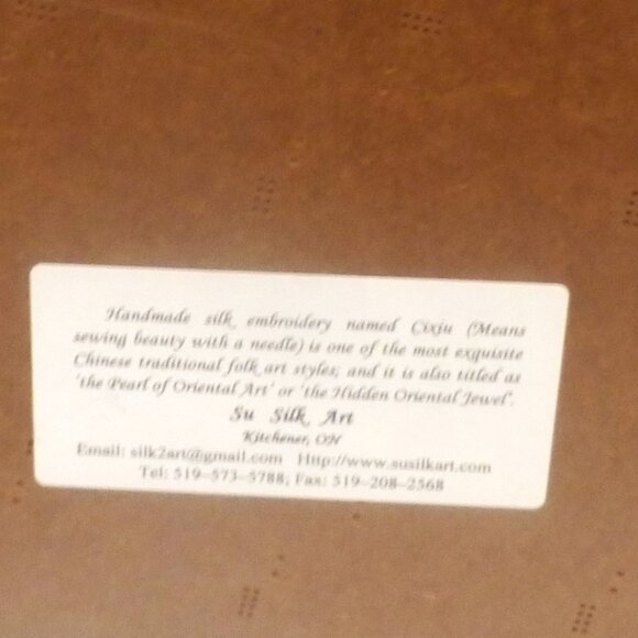 Handmade PEARL of ORIENTAL Art SILK Embroidery Su Silk Art Chinese FOLK ART - Picture 4 of 6